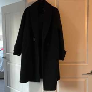 Black BCBG long oversized trench coat